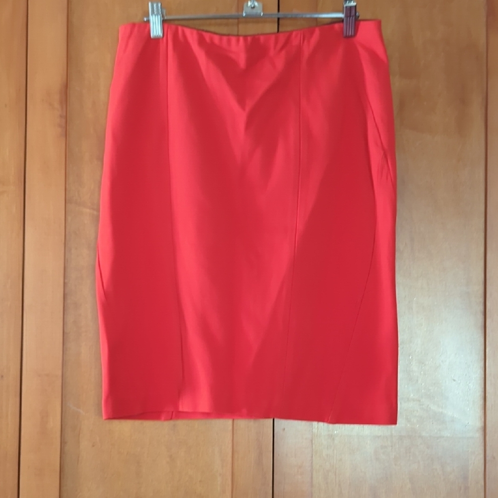 Ann Taylor Vibrant Red Pencil Skirt 10 Petite